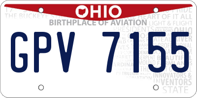 OH license plate GPV7155