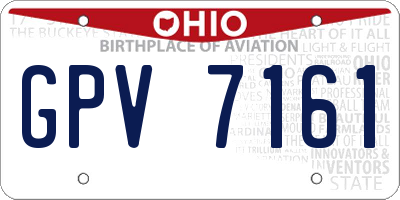 OH license plate GPV7161