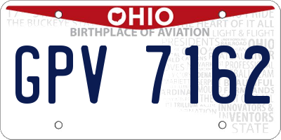 OH license plate GPV7162
