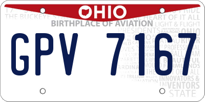 OH license plate GPV7167