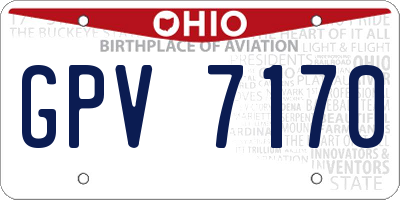 OH license plate GPV7170