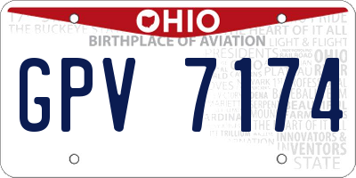 OH license plate GPV7174