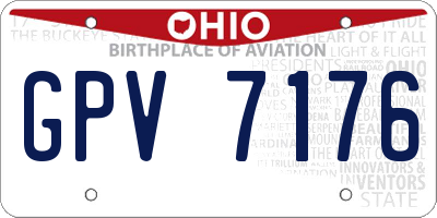 OH license plate GPV7176