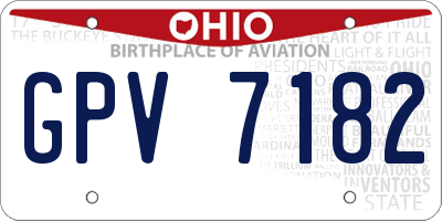 OH license plate GPV7182