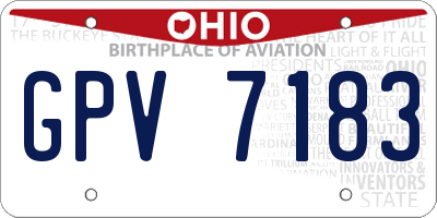 OH license plate GPV7183