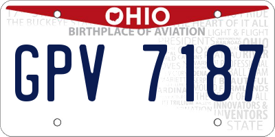 OH license plate GPV7187