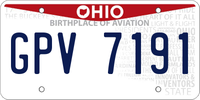 OH license plate GPV7191
