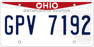 OH license plate GPV7192