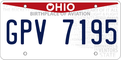 OH license plate GPV7195