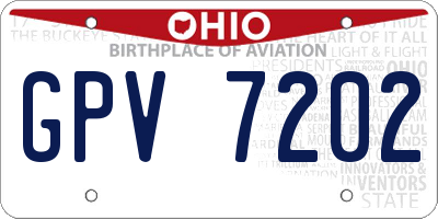 OH license plate GPV7202