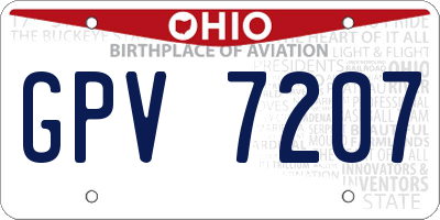 OH license plate GPV7207