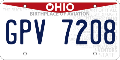 OH license plate GPV7208