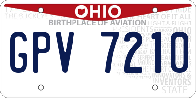 OH license plate GPV7210