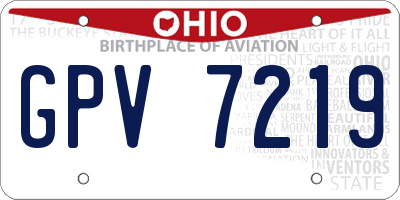 OH license plate GPV7219
