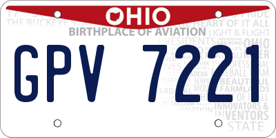 OH license plate GPV7221