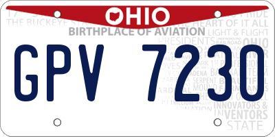 OH license plate GPV7230