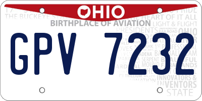OH license plate GPV7232