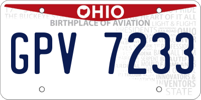 OH license plate GPV7233