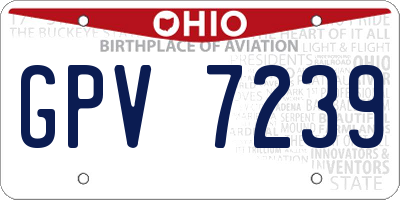 OH license plate GPV7239
