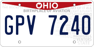 OH license plate GPV7240
