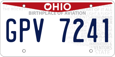 OH license plate GPV7241