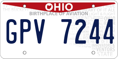 OH license plate GPV7244
