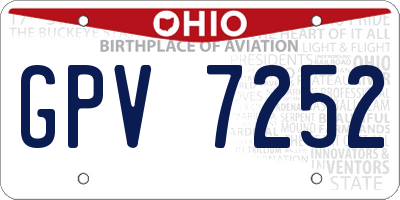 OH license plate GPV7252