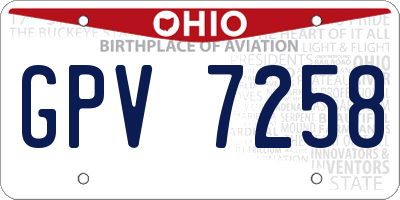 OH license plate GPV7258