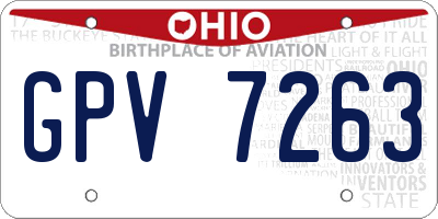 OH license plate GPV7263