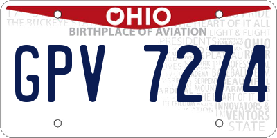 OH license plate GPV7274
