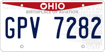 OH license plate GPV7282