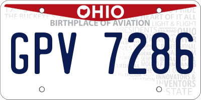 OH license plate GPV7286