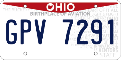OH license plate GPV7291