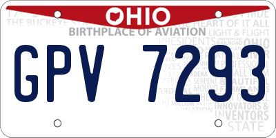 OH license plate GPV7293