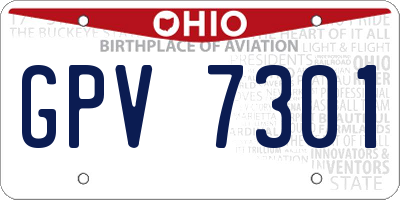 OH license plate GPV7301