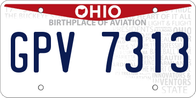 OH license plate GPV7313