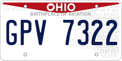 OH license plate GPV7322