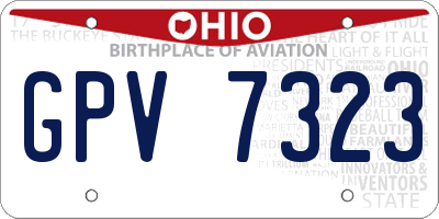 OH license plate GPV7323