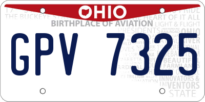 OH license plate GPV7325