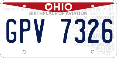 OH license plate GPV7326