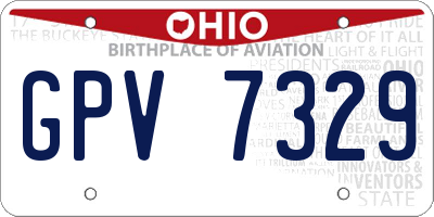 OH license plate GPV7329
