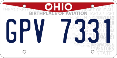 OH license plate GPV7331