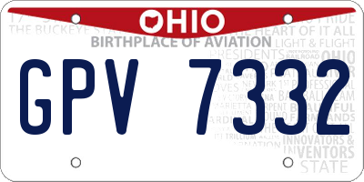OH license plate GPV7332