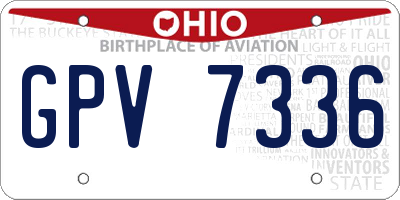 OH license plate GPV7336