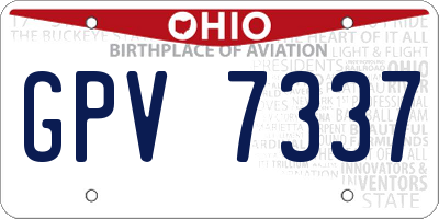 OH license plate GPV7337
