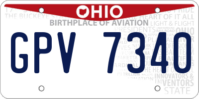 OH license plate GPV7340
