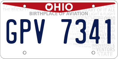 OH license plate GPV7341