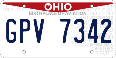OH license plate GPV7342