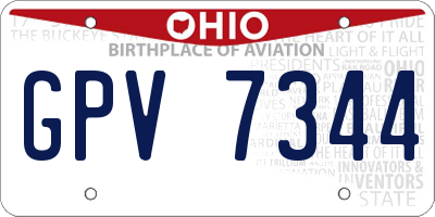 OH license plate GPV7344