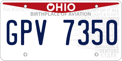 OH license plate GPV7350